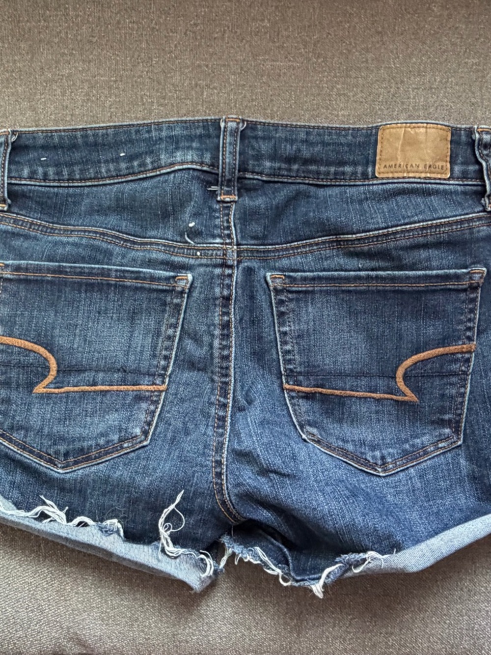 American Eagle Outfitters Indigo Denim Frayed Hem Jean Shorts